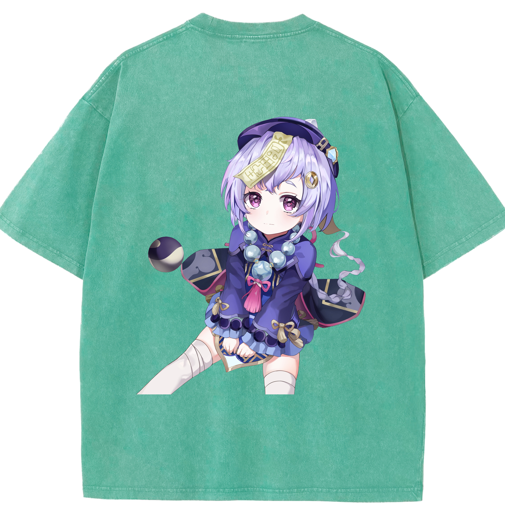 げんし神 七七 なな  genshin Nana 綿100% ヴィンテージ風 半袖Tシャツ（背面プリント）